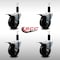 Service Caster 4'' SS Soft Rubber Swivel 1-1/8'' Expanding Stem Caster Set Total Lock Brake, 4PK SCC-SSEXTTL20S414-SRS-118-4 - alternate 4